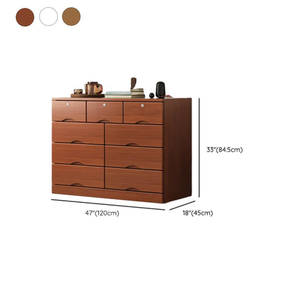 Industrial Solid Wood Combo Dressers with 5-Drawers for Bedroom