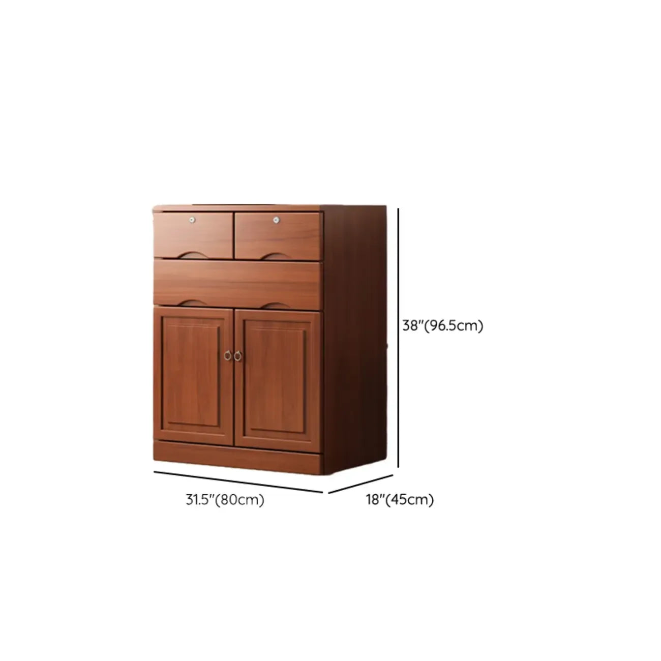 Industrial Solid Wood Combo Dressers with 5-Drawers for Bedroom