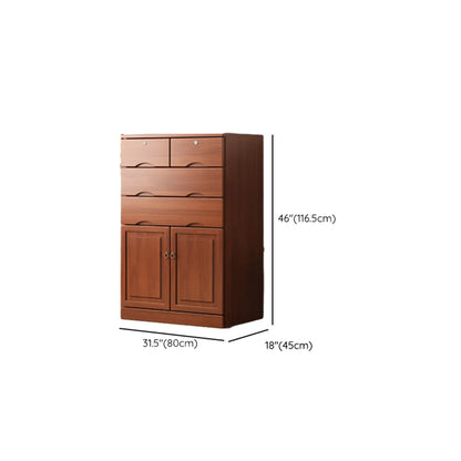 Industrial Solid Wood Combo Dressers with 5-Drawers for Bedroom