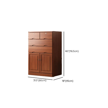 Industrial Solid Wood Combo Dressers with 5-Drawers for Bedroom
