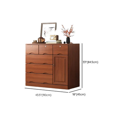 Industrial Solid Wood Combo Dressers with 5-Drawers for Bedroom