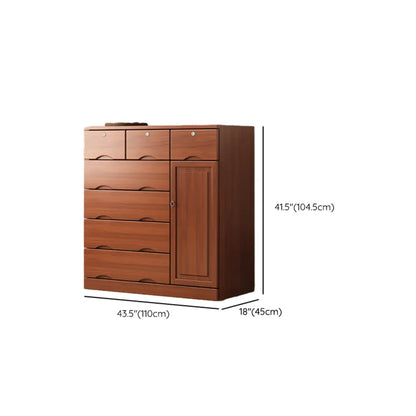 Industrial Solid Wood Combo Dressers with 5-Drawers for Bedroom