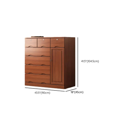 Industrial Solid Wood Combo Dressers with 5-Drawers for Bedroom