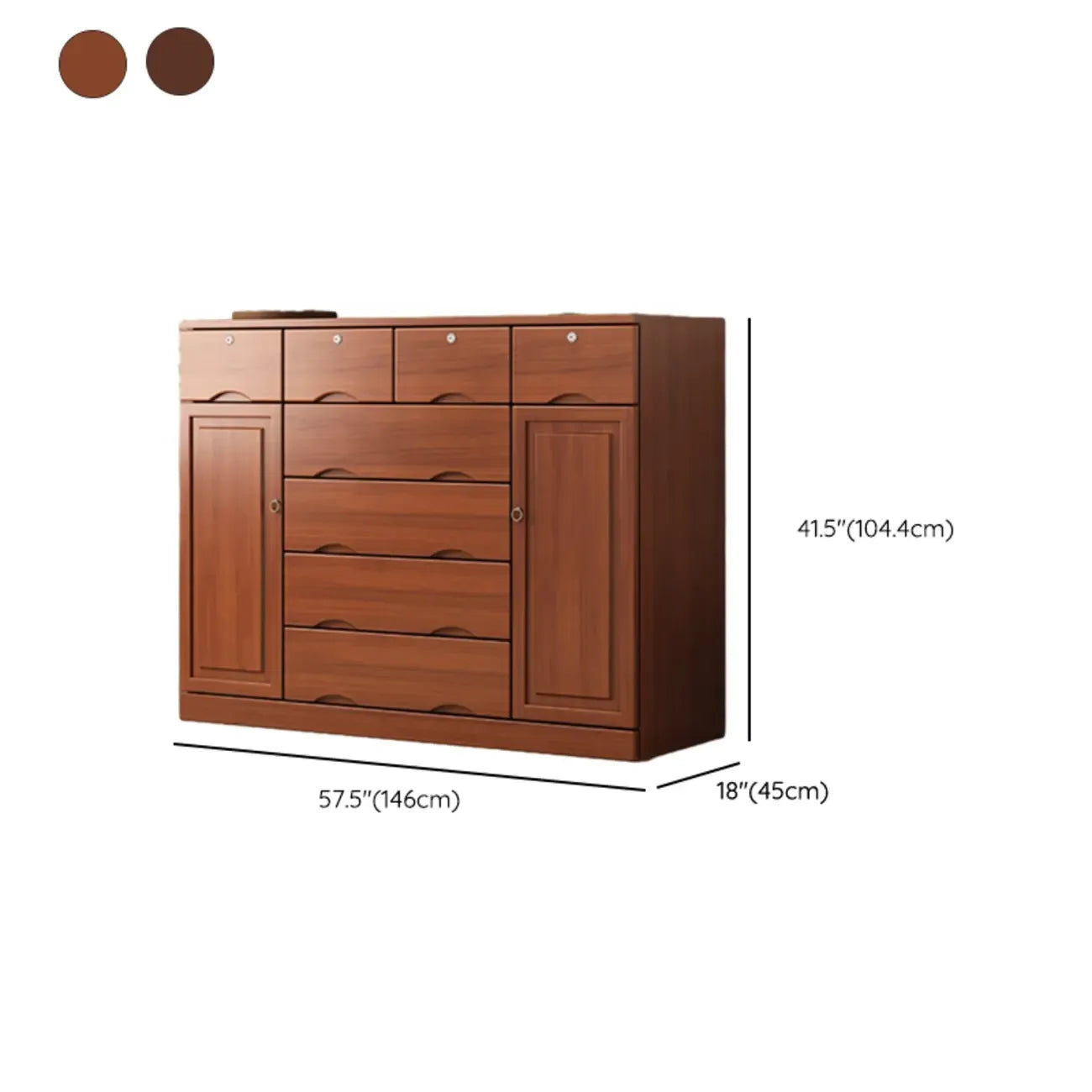 Industrial Solid Wood Combo Dressers with 5-Drawers for Bedroom
