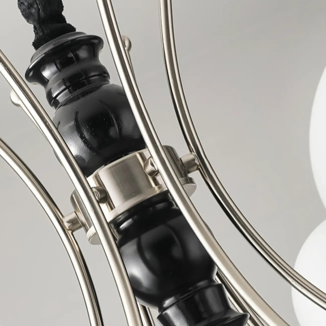 Vintage Black LED Chandelier with Metal and Glass Design