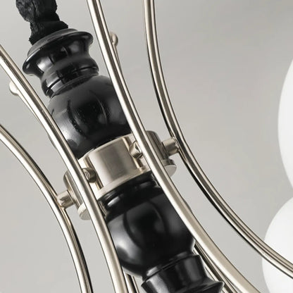 Vintage Black LED Chandelier with Metal and Glass Design