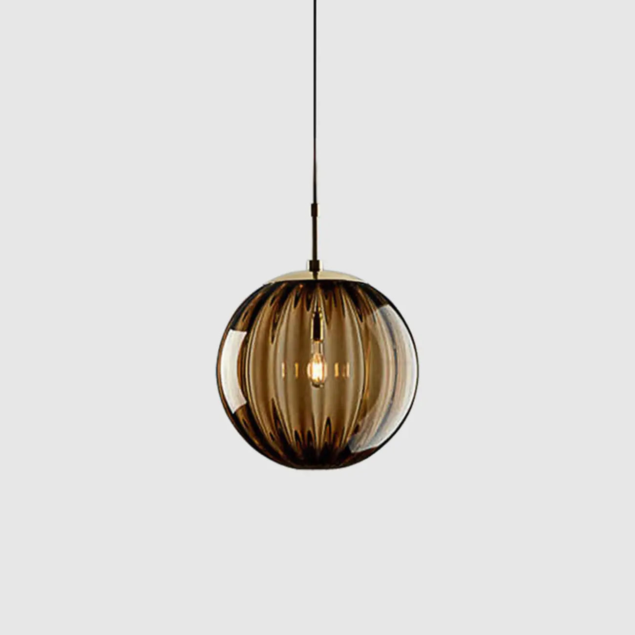 Modern Smoky Glass LED Globe Pendant Light Design for Bedroom