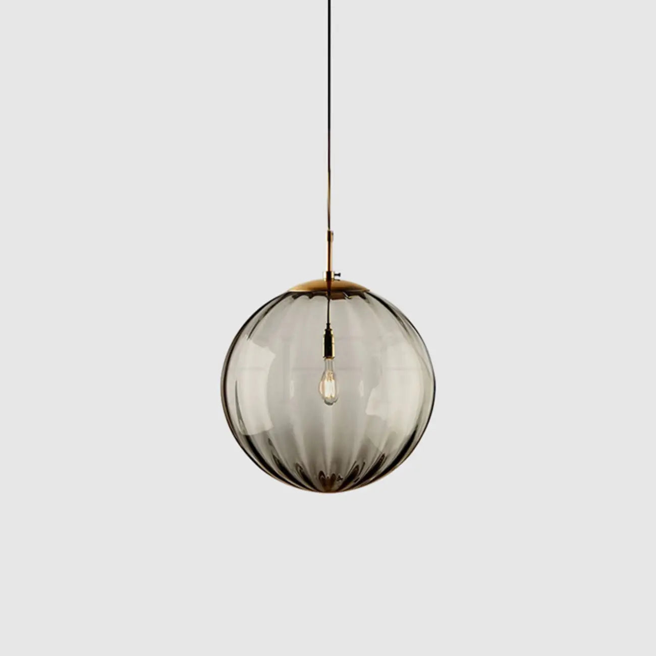 Modern Smoky Glass LED Globe Pendant Light Design for Bedroom