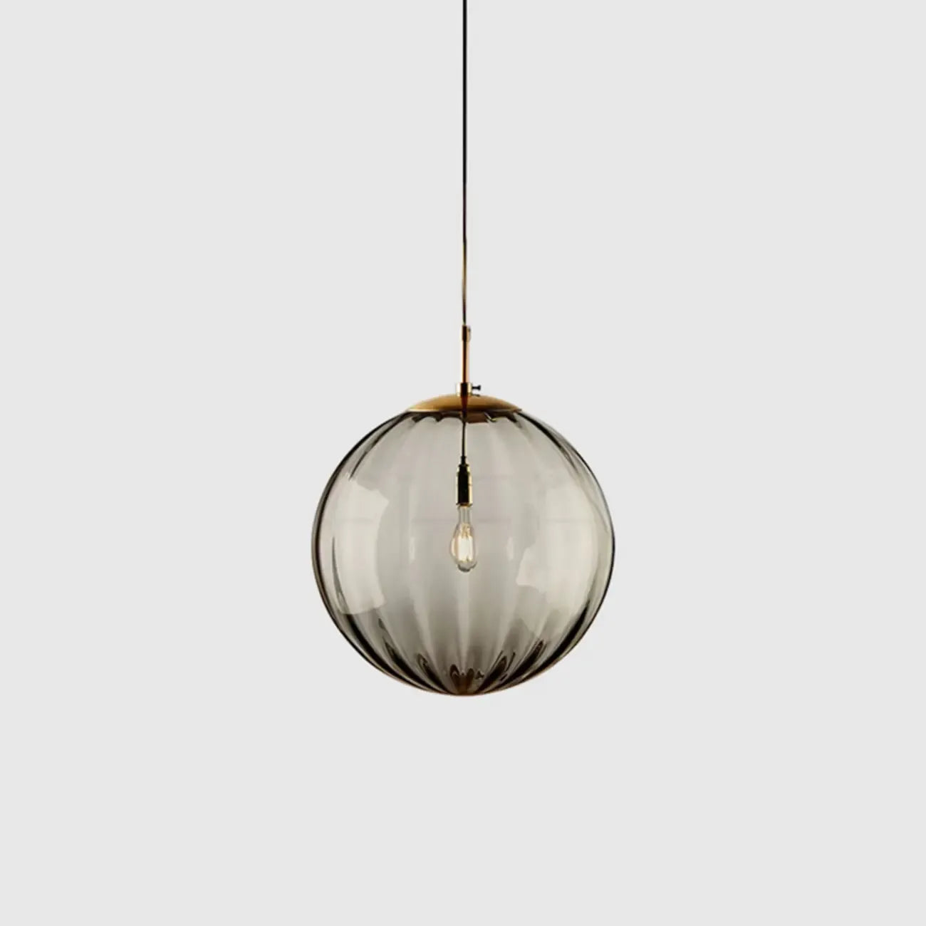 Modern Smoky Glass LED Globe Pendant Light Design for Bedroom