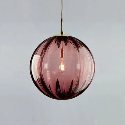 Modern Smoky Glass LED Globe Pendant Light Design for Bedroom
