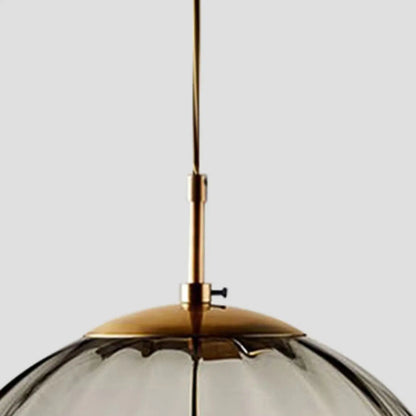 Modern Smoky Glass LED Globe Pendant Light Design for Bedroom