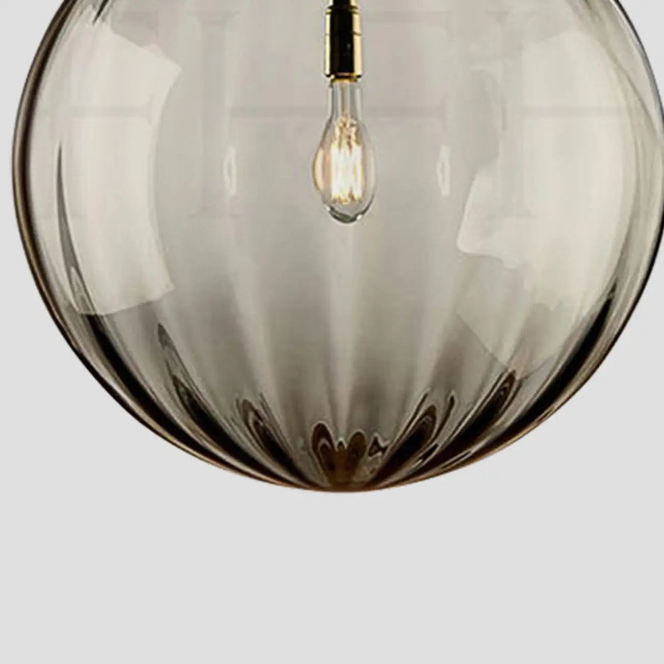 Modern Smoky Glass LED Globe Pendant Light Design for Bedroom