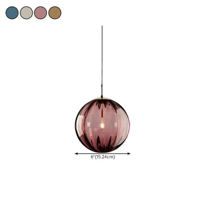 Modern Smoky Glass LED Globe Pendant Light Design for Bedroom