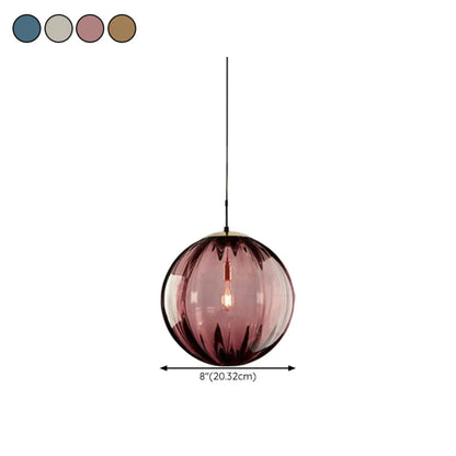Modern Smoky Glass LED Globe Pendant Light Design for Bedroom