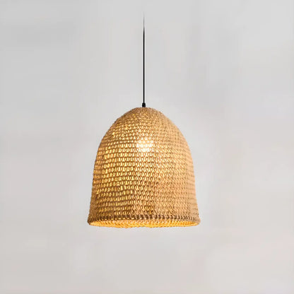 Country Style Rattan Cage Shaped Pendant Light for Living Room
