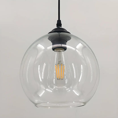 Nordic Smoky Glass Ball Pendant Light for Living Room