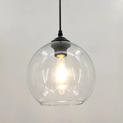 Nordic Smoky Glass Ball Pendant Light for Living Room