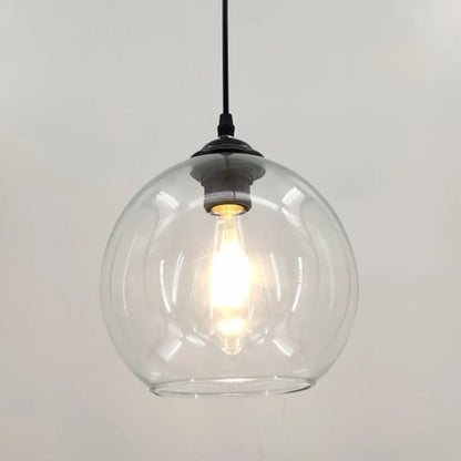Nordic Smoky Glass Ball Pendant Light for Living Room