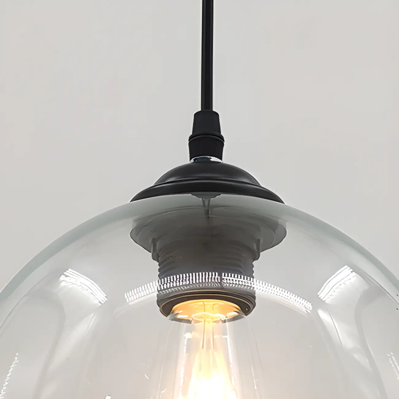 Nordic Smoky Glass Ball Pendant Light for Living Room