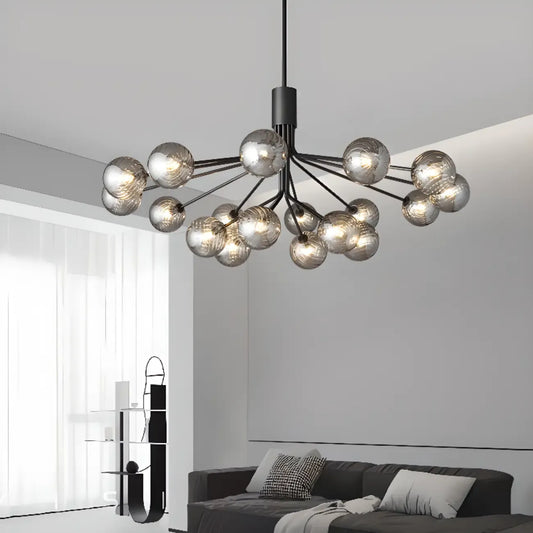2-Tier Modern Globe Chandelier Adjustable Hanging Length