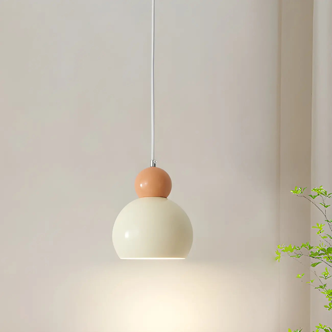 Modern Beaded White Glass 3 Light Pendant Light