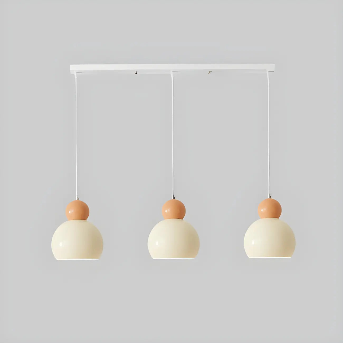 Modern Beaded White Glass 3 Light Pendant Light