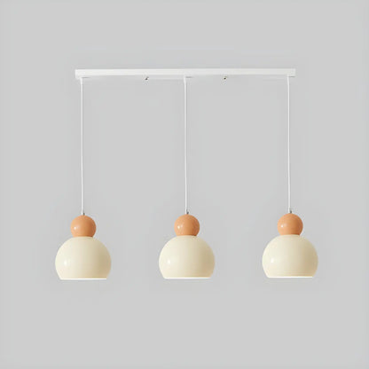 Modern Beaded White Glass 3 Light Pendant Light