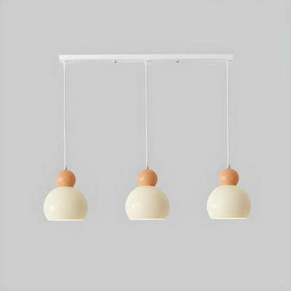 Modern Beaded White Glass 3 Light Pendant Light