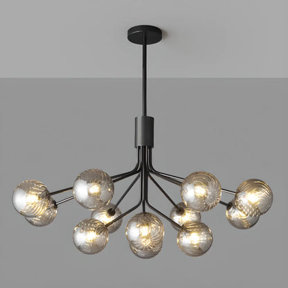 2-Tier Modern Globe Chandelier Adjustable Hanging Length