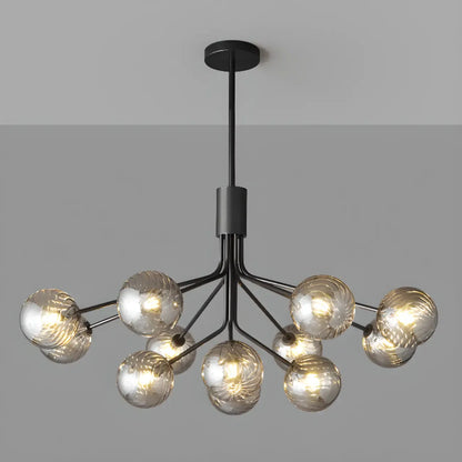 2-Tier Modern Globe Chandelier Adjustable Hanging Length