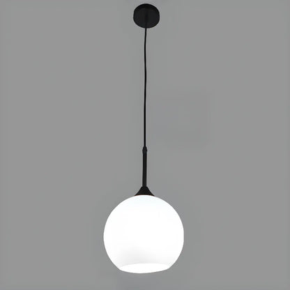 Nordic Milky Glass Globe Hanging LED Lamp for Restaurant
