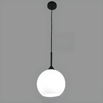 Nordic Milky Glass Globe Hanging LED Lamp for Restaurant