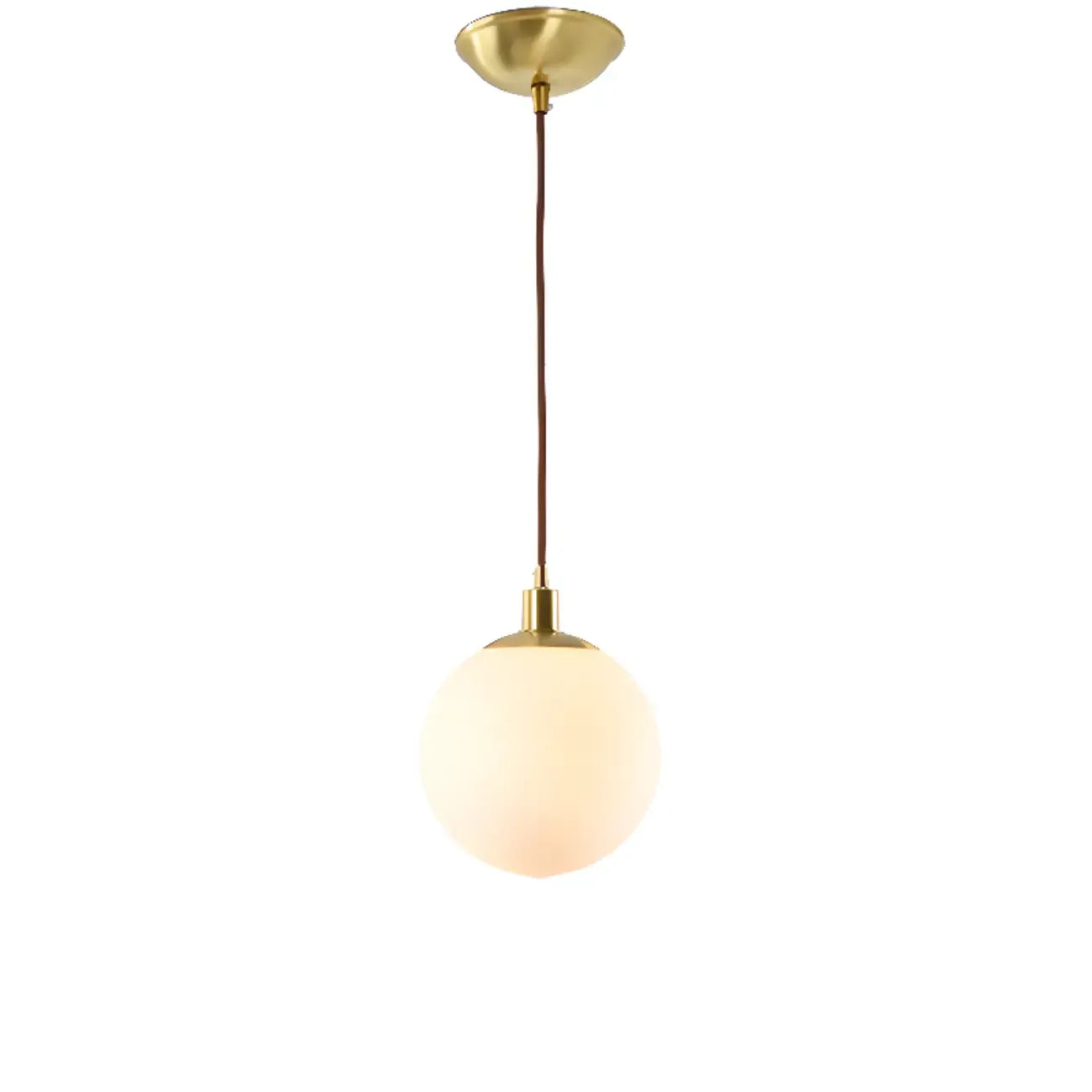 Nordic Milky Glass Globe Hanging LED Lamp for Restaurant