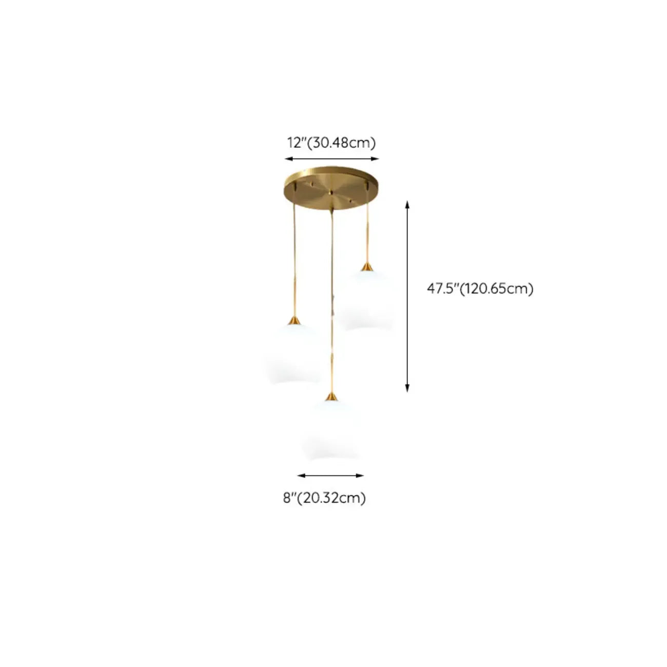 Nordic Milky Glass Globe Hanging LED Lamp for Restaurant