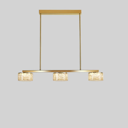 Gold Metal Island Lighting with Remote Control Stepless Dimming