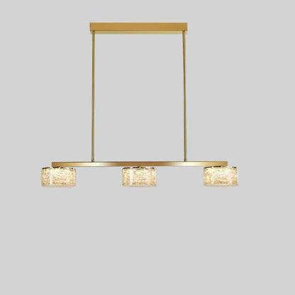 Gold Metal Island Lighting with Remote Control Stepless Dimming