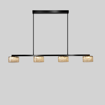 Gold Metal Island Lighting with Remote Control Stepless Dimming