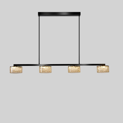 Gold Metal Island Lighting with Remote Control Stepless Dimming