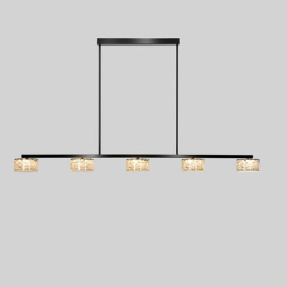 Gold Metal Island Lighting with Remote Control Stepless Dimming