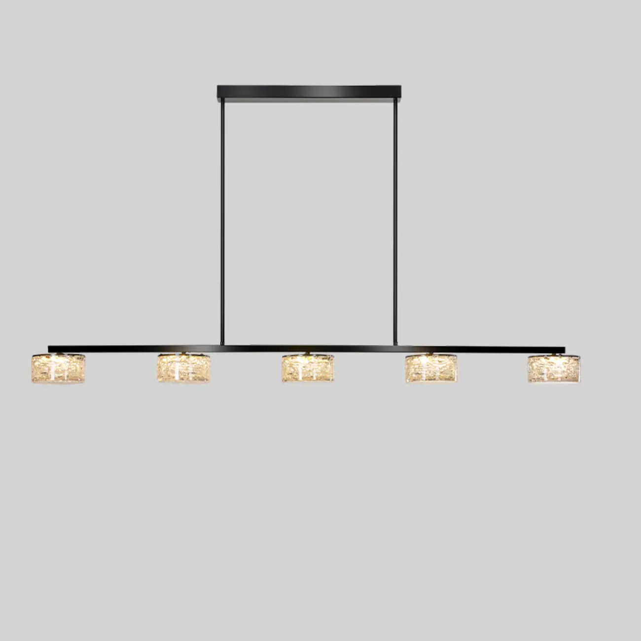 Gold Metal Island Lighting with Remote Control Stepless Dimming