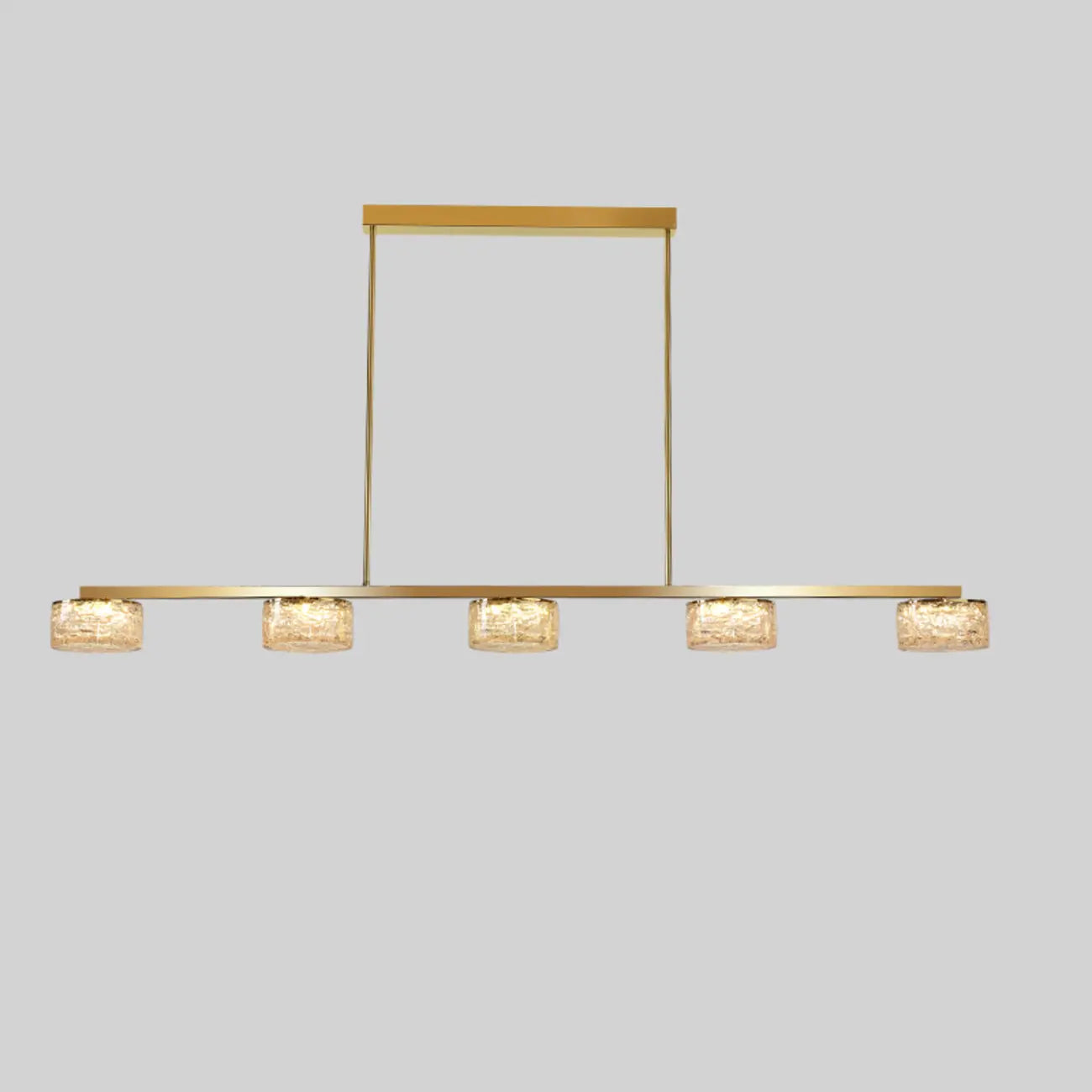 Gold Metal Island Lighting with Remote Control Stepless Dimming