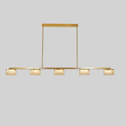 Gold Metal Island Lighting with Remote Control Stepless Dimming