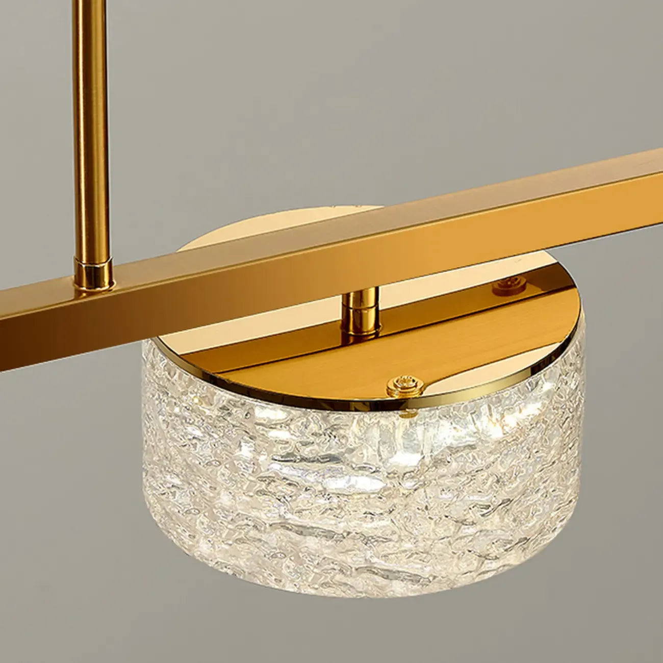 Gold Metal Island Lighting with Remote Control Stepless Dimming