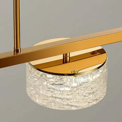 Gold Metal Island Lighting with Remote Control Stepless Dimming