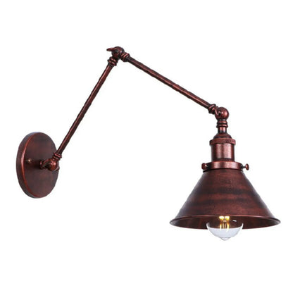 Vintage Adjustable Swing Arm Wall Light for Living Room