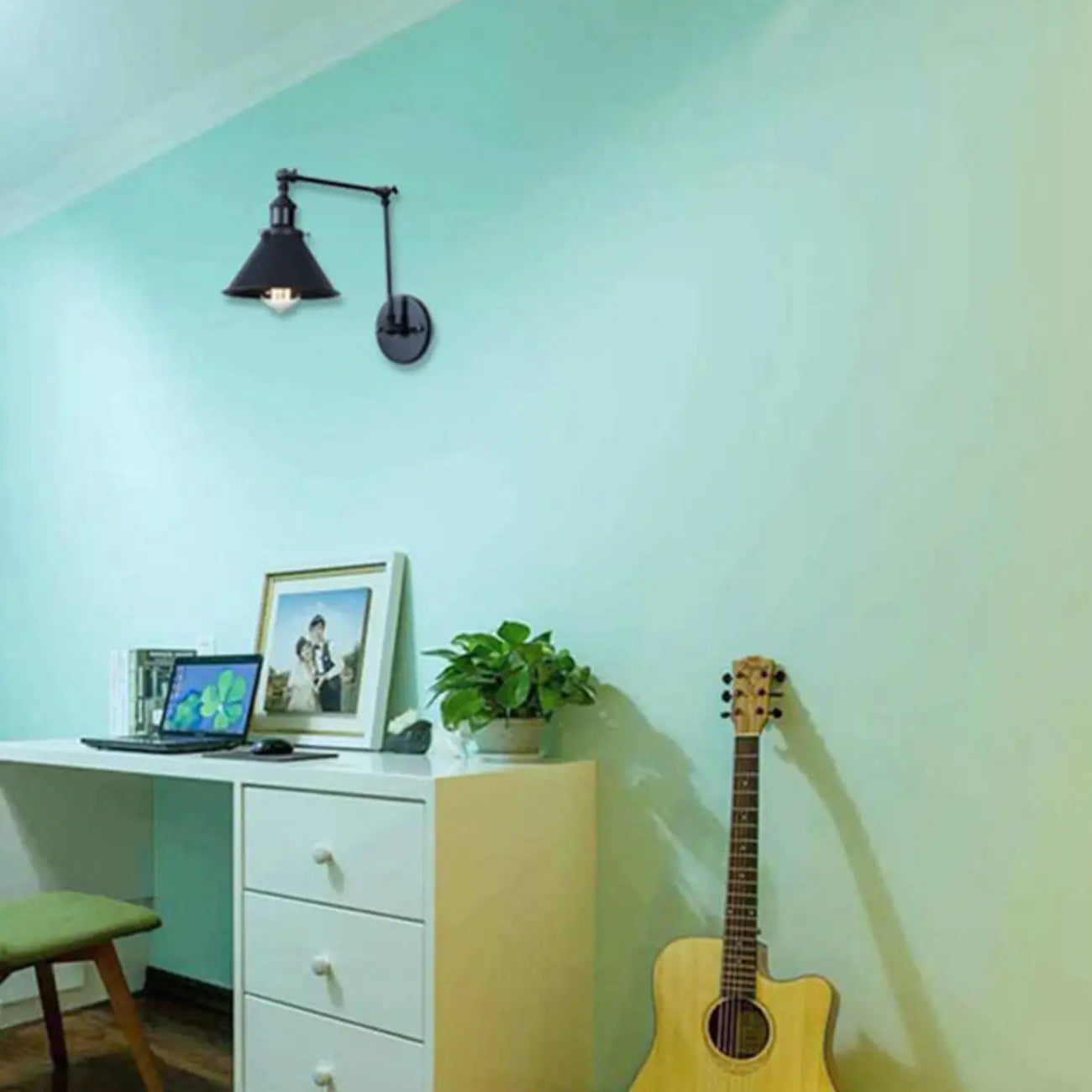 Vintage Adjustable Swing Arm Wall Light for Living Room