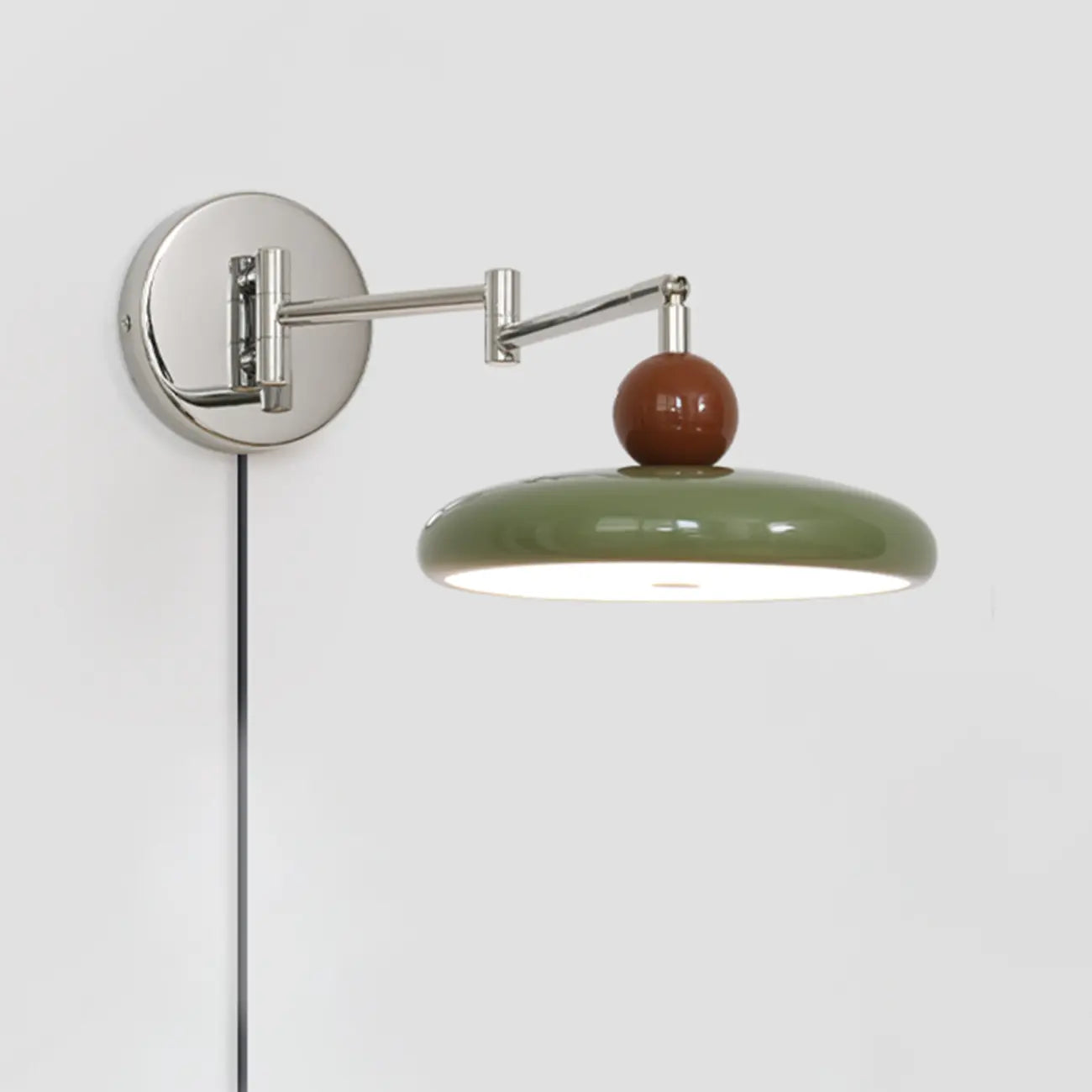Indoor Swing Arm Wall Light with Metal Finish