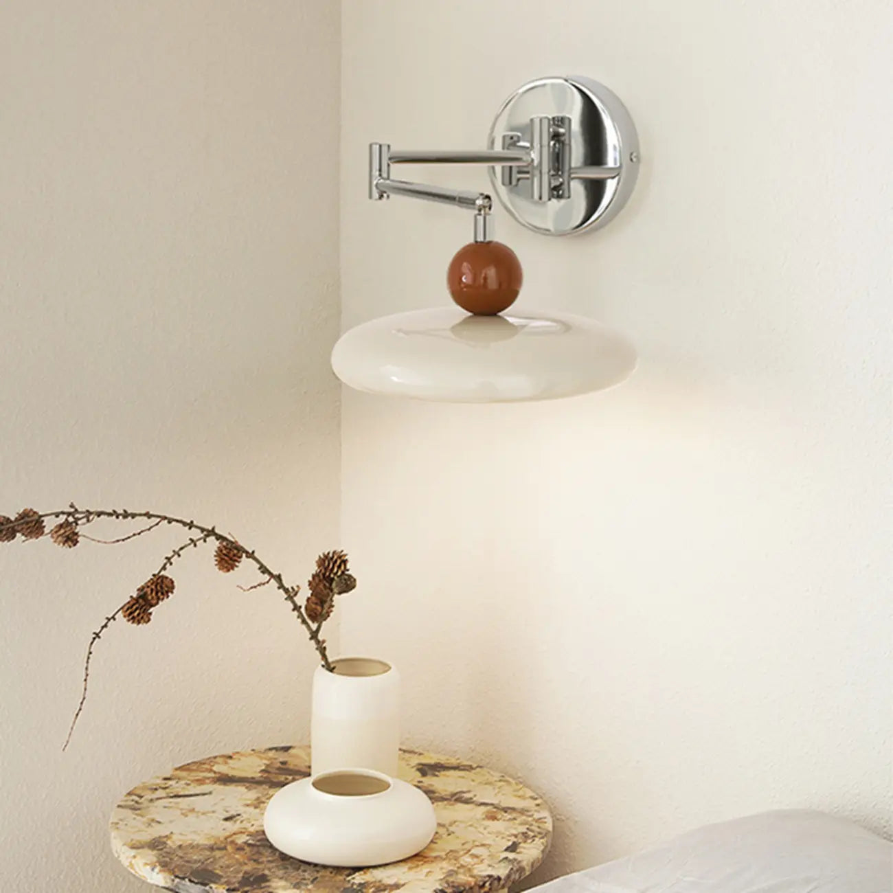 Indoor Swing Arm Wall Light with Metal Finish