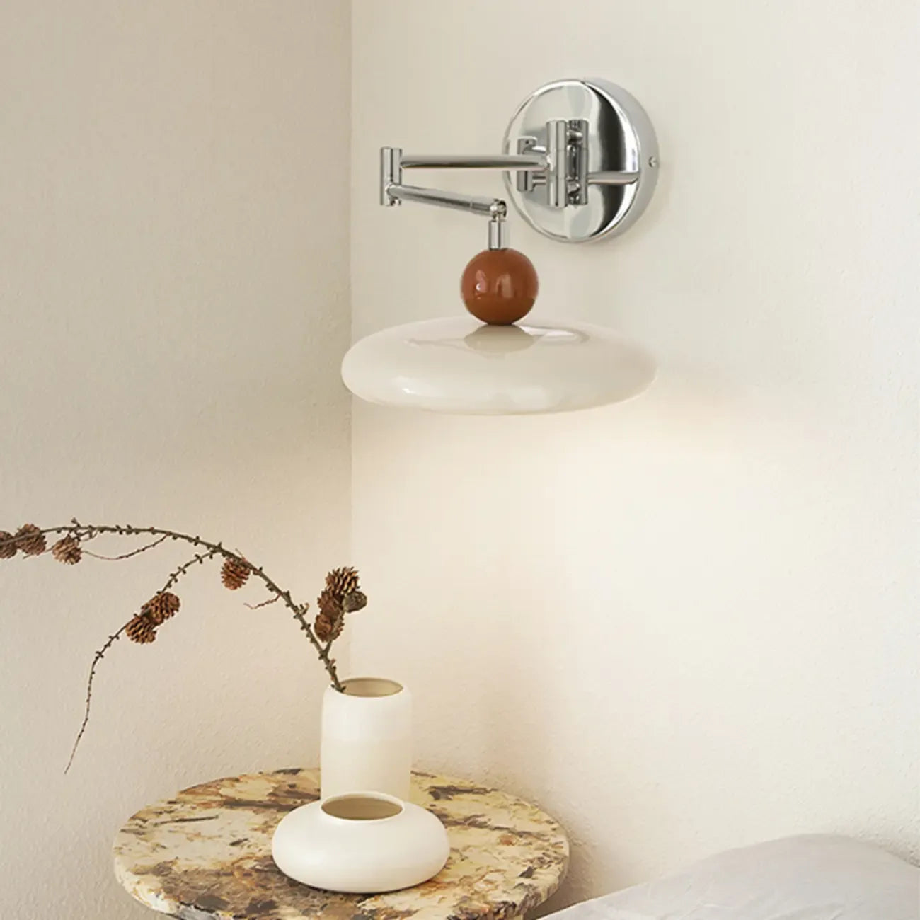 Indoor Swing Arm Wall Light with Metal Finish