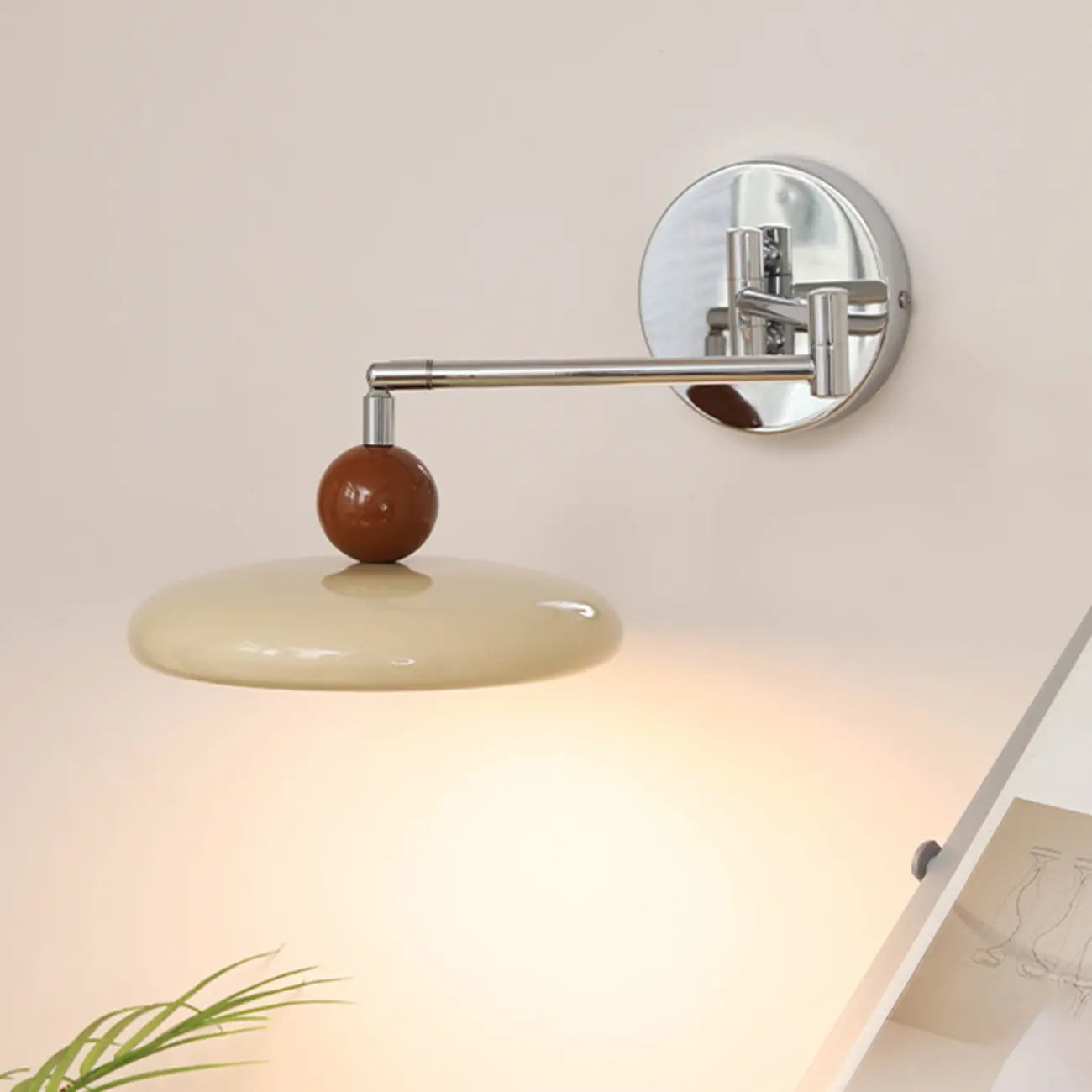 Indoor Swing Arm Wall Light with Metal Finish